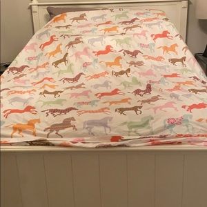 Horse print sheet set and duvet cover